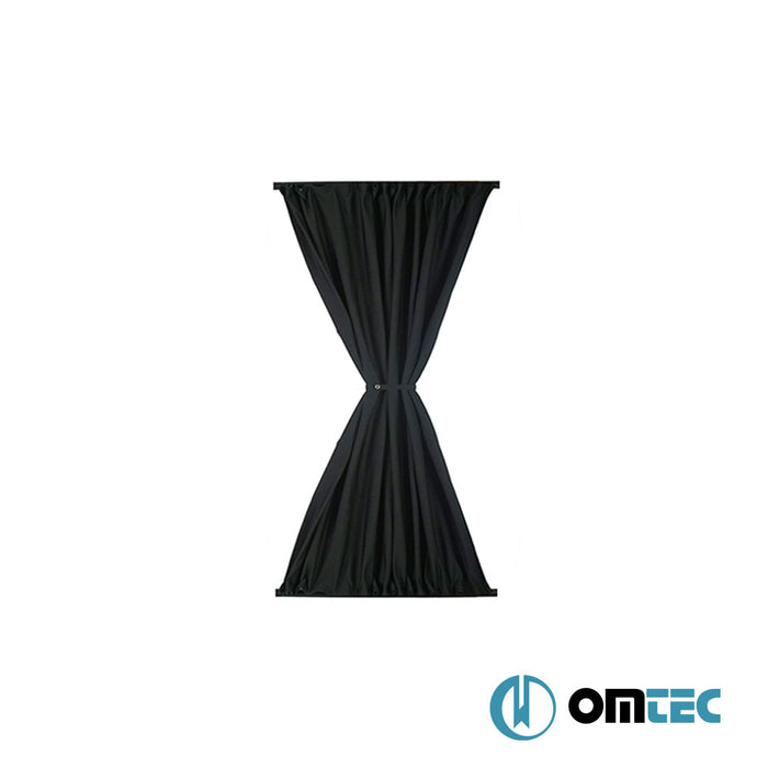 Railed Curtain (Black - Single Layer) Middle Left (L3/L4) - Peugeot Boxer - VAN III - (2006 - )