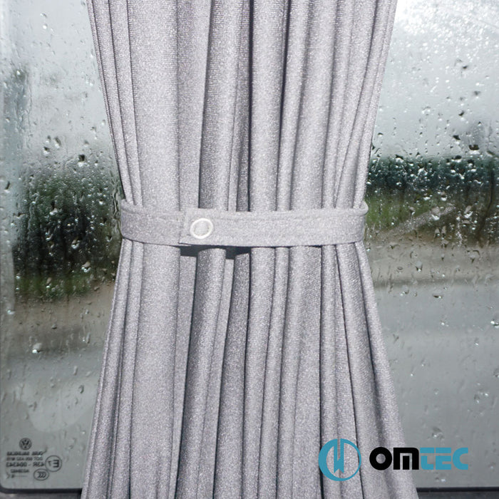 Railed Curtain (Gray - Single Layer) Middle Left (L3/L4) - Fiat Ducato - VAN X250 - (2006 - )