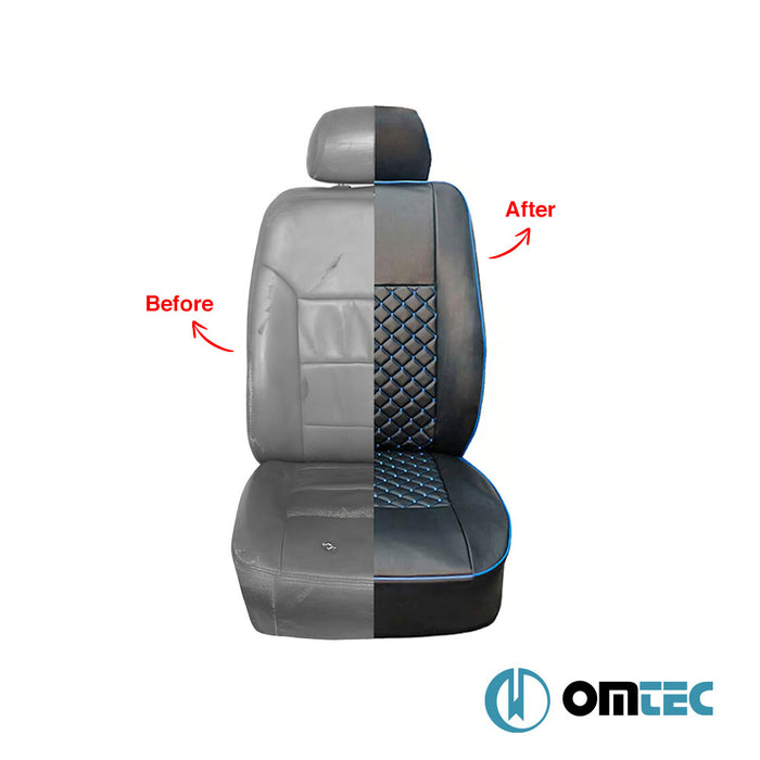 Seat Cover (Diamond-Leather-Black-Blue) 1 Seat - Citroën Jumper - VAN X250 - (2006 - )