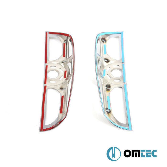 Break Light Frame 2 Pcs. ABS Satin Chrome - Fiat Doblo - MVN 263 PRE-FL - (2010 - 2014)