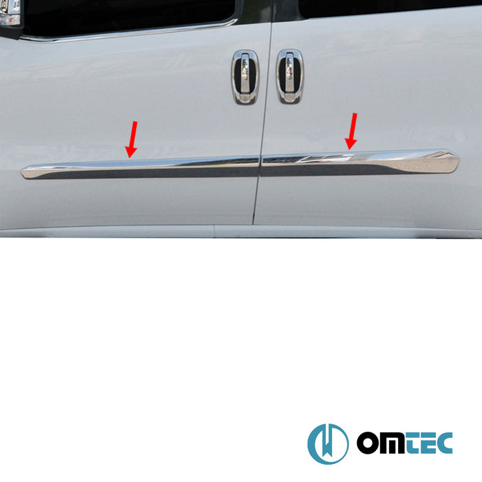 Side Door Streamer 4 Pcs. S.Steel (Gloss) - Opel Combo - MVN IV - (2011 - 2018)