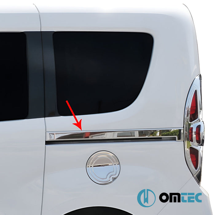 Porte coulissante - Baguettes chromées en inox (Brillant) - 2 pièces - Fiat Doblo - MVN 263 - (2010 - 2021)