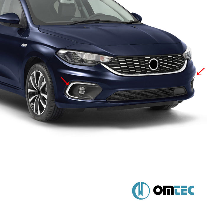 Feu anti brouillard - Contours chromé en ABS - 2 pièces - Fiat Egea - SW 356 PRE-FL - (2015 - 2020)