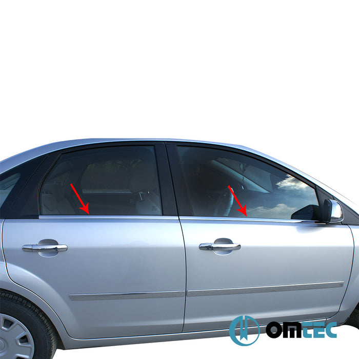 Window Trim Cover 4 Pcs. S.Steel (Gloss) - Ford Focus - HB 5D II - (2005 - 2011)