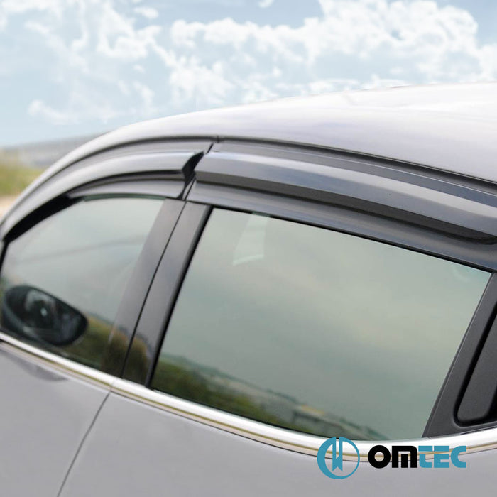 Wind Deflectors (with Chrome) Front-Rear - Ford Focus - HB 5D III - (2011 - 2018)