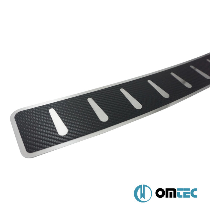 Carbon Foiled Plain Rear Bumper Sill Cover S.Steel - Ford Grand C-Max - MPV DXA/CB7 - (2010 - 2019)