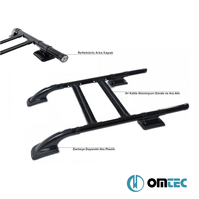 Roof Rails (SH) Black 2 pcs. Alu. - Ford Ranger - PK PJ/PK - (2006 - 2011)