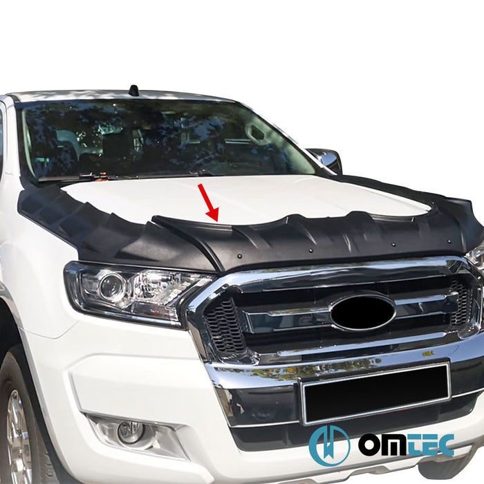 Déflecteur de Capot - ABS (Noir) (Dragon Pack) 3 Pcs. - Ford Ranger - PK T6 FL/FL II - (2015 - 2022)