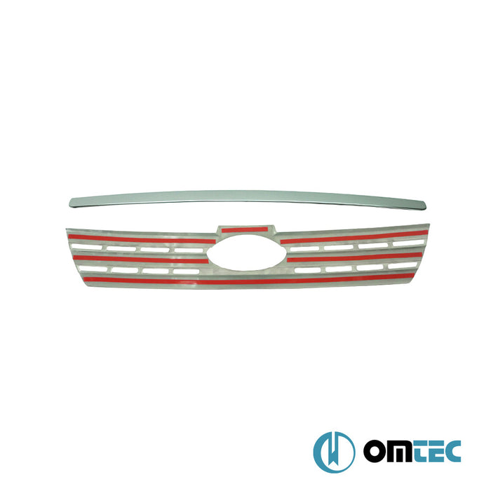 Grille de calandre - Baguettes chromées en inox (Brillant) - 2 pièces (Pack) - Ford Tourneo Connect - MVN P65 FL II - (2009 - 2014)