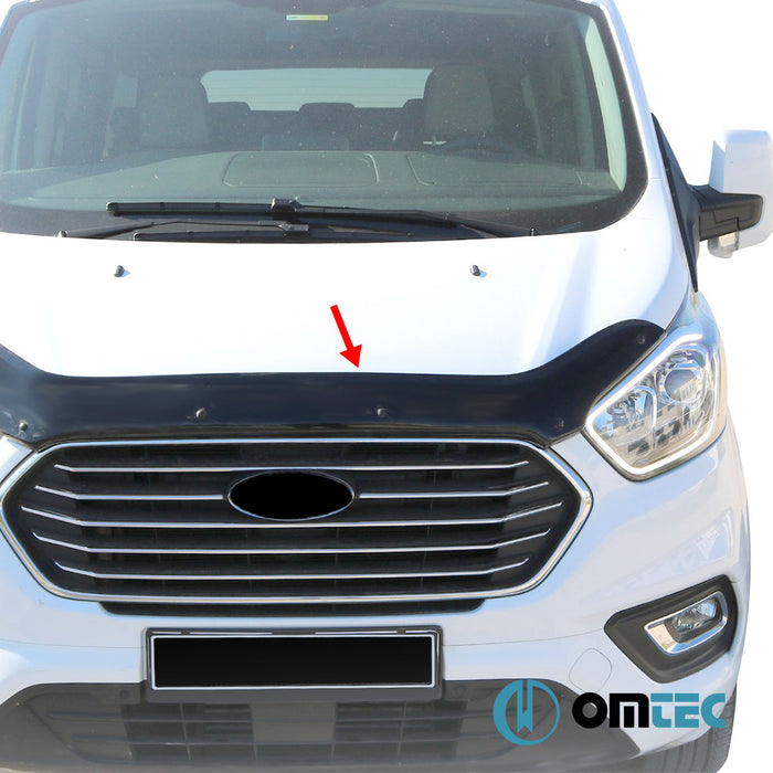 Bonnet Deflector (Black) ABS - Ford Transit Custom - VAN V362 FL - (2018 - 2023)