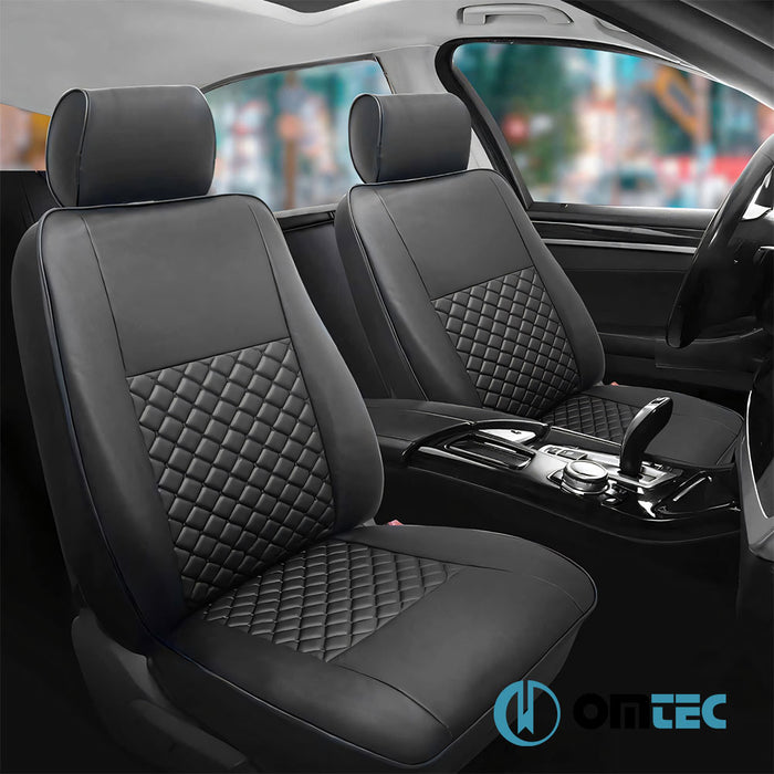 Seat Cover (Diamond-Leather-Black-Black) 1 Seat - Ford Tourneo Custom - VAN V362 - (2013 - 2023)