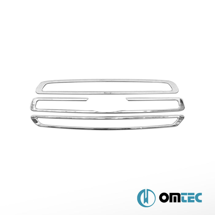 Grille de calandre - Baguettes chromées en inox (Brillant) - 3 pièces - Ford Transit - VAN MK7 PRE-FL - (2014 - 2020)