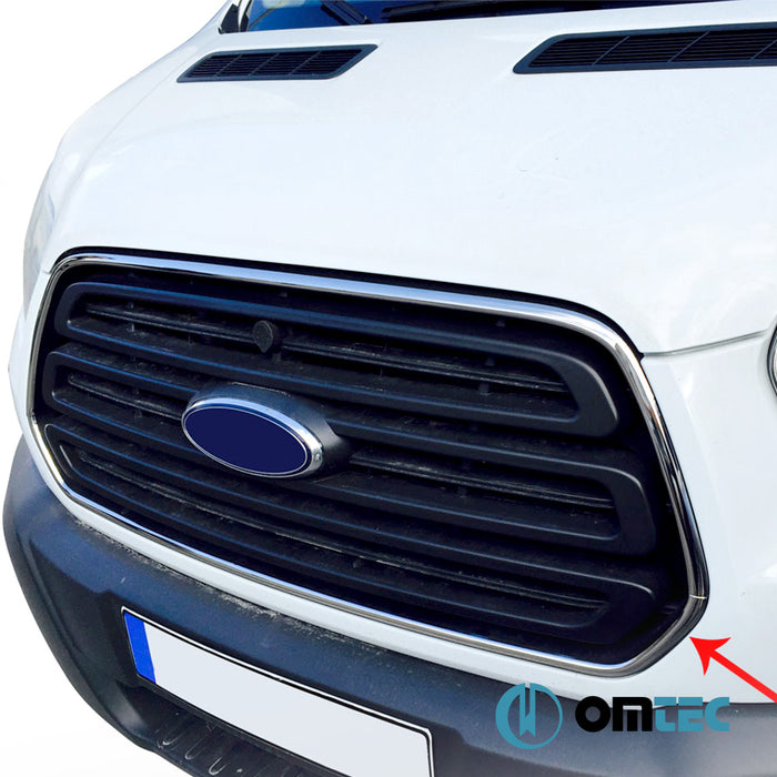 Grille de calandre - Cadre chromé en inox (Brillant)- 2 pièces - Ford Transit - VAN MK7 PRE-FL - (2014 - 2020)