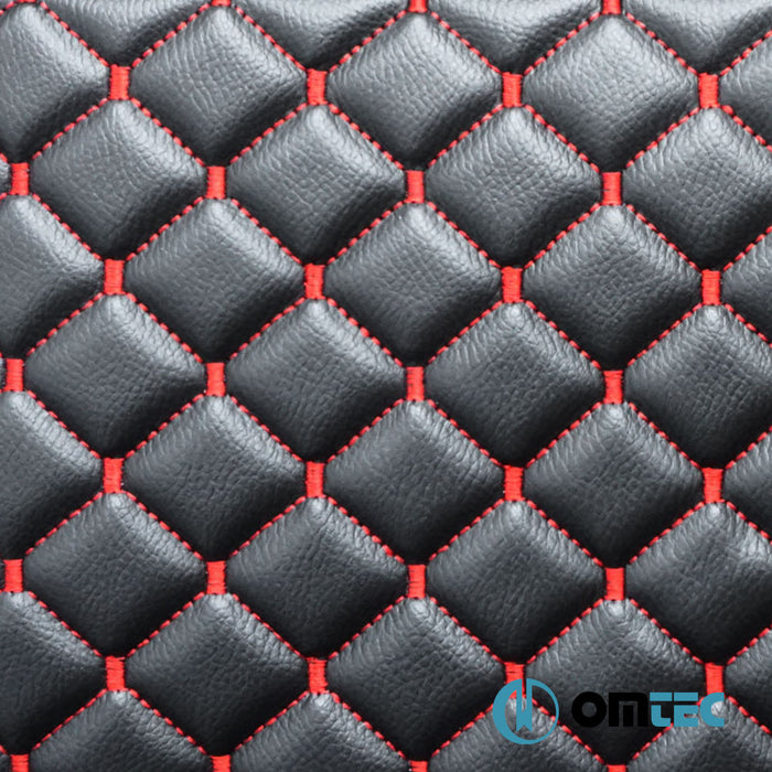 Seat Cover (Diamond-Leather-Black-Red) 1 Seat - Ford Transit - VAN MK7 - (2014 - )