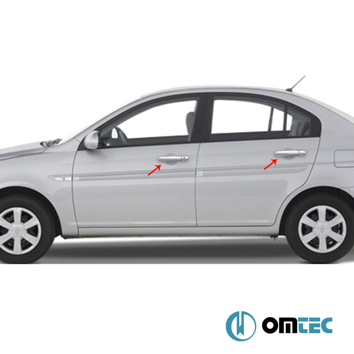 Kapı Kolu 4 Kapı 8 Prç. (H1) P.Çelik (Parlak) - Hyundai Accent/Era - SD MC - (2005 - 2010)