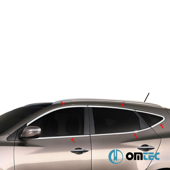 Window Frame Cover 10 Pcs.S.Steel (Gloss) - Hyundai İx35 - SUV LM - (2010 - 2015)