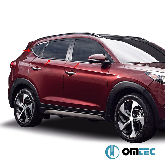 Cam Çıtası 6 Prç. P.Çelik (Parlak) - Hyundai Tucson - SUV TL - (2015 - 2020)