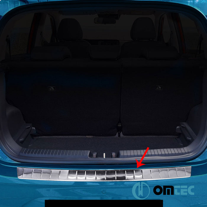 Rear Bumper Sill Cover S.Steel (Gloss) - Hyundai İ10 - HB 5D AC3 - (2019 - )