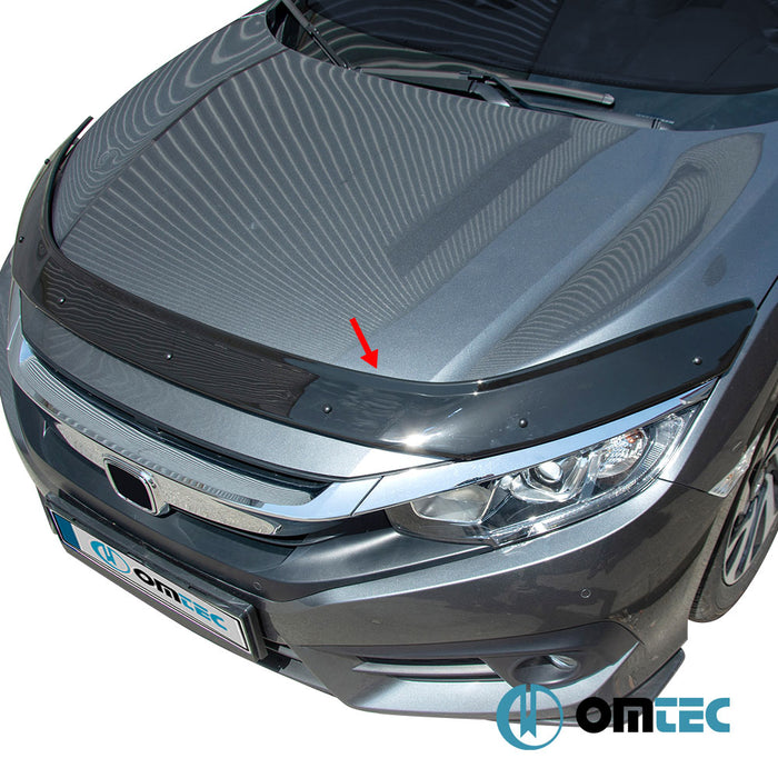 Bonnet Deflector (Black) ABS - Honda Civic - SD X - (2016 - 2022)