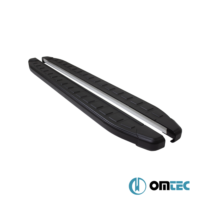 Side Step (DA Alu. Black) 2 Pcs. - Kia Sportage - SUV JE/KM - (2004 - 2010)