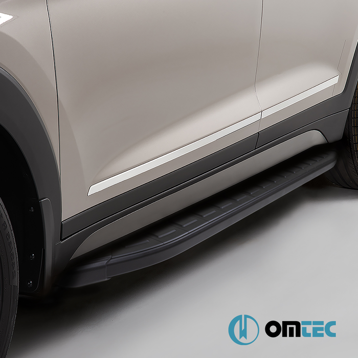 Side Step (DA Alu. Black) 2 Pcs. - Kia Sportage - SUV JE/KM - (2004 - 2010)