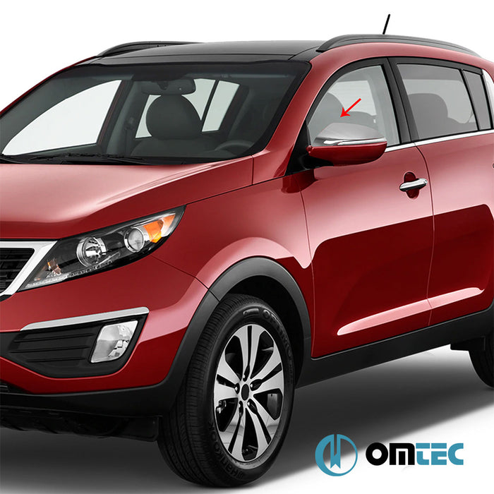 Rétroviseur - Coquilles chromées en inox (Brillant) - 2 pièces - Kia Sportage - SUV SL - (2010 - 2015)