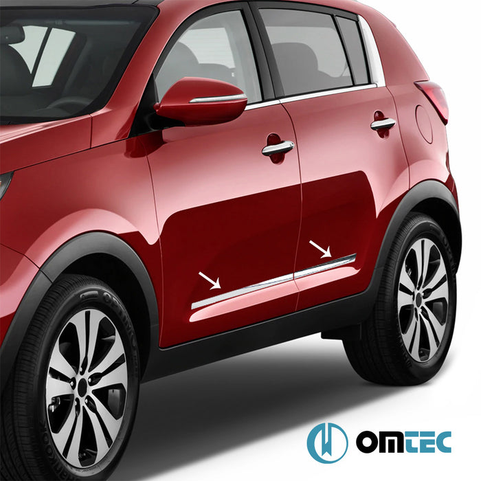 Side Door Streamer 4 Pcs. S.Steel (Gloss) - Kia Sportage - SUV SL - (2010 - 2015)