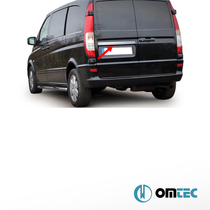 Coffre - Line : Poignée chromée en inox (Brillant) ( Double-porte ) - Mercedes-Benz Vito - VAN W639 - (2003 - 2014)