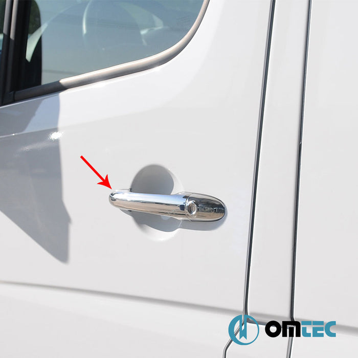 Door Handle Cover 4 Door 8 Pcs. (H2) S.Steel (Gloss) - Mercedes-Benz Sprinter - VAN W906 - (2006 - 2018)