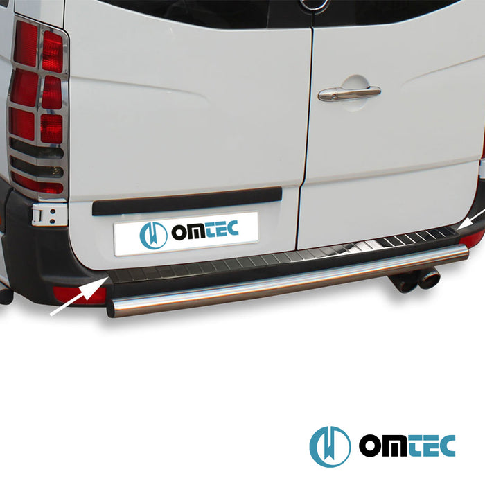 Rear Bumper Sill Cover S.Steel (Black Chrome) - Volkswagen Crafter - VAN 2E - (2006 - 2017)