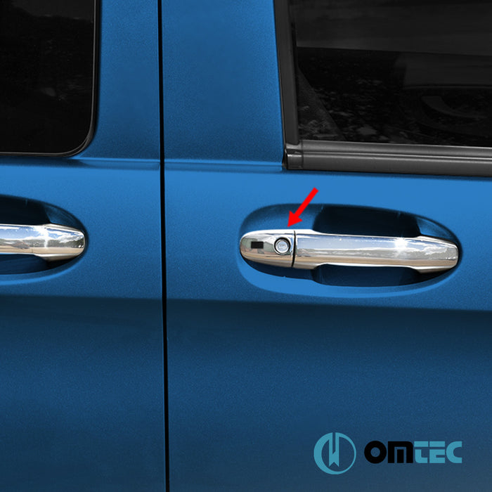 Door Handle Cover 4 Door 8 Pcs. (H1S1) S.Steel (Gloss) (Keyless) - Mercedes-Benz Vito - VAN W447 - (2014 - )