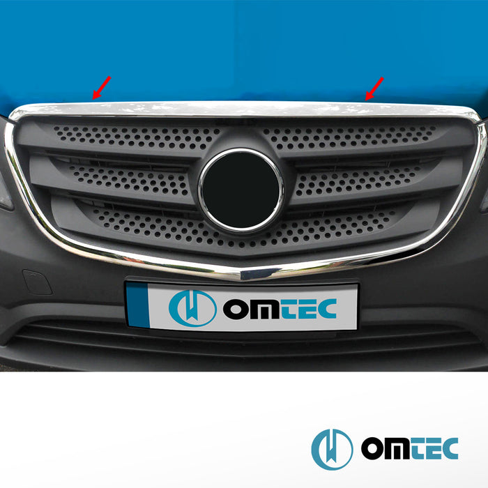 Front Grill Frame 2 Pcs. S.Steel (Gloss) - Mercedes-Benz Vito - VAN W447 PRE-FL - (2014 - 2019)