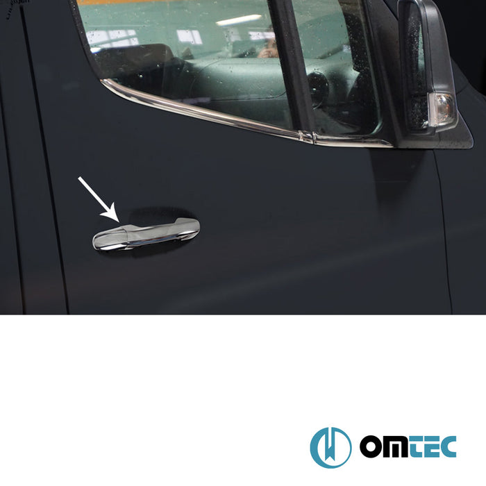 Poignée de porte - Caches chromés en inox (Brillant) 4 Portes 8 Pcs. (H2) - Mercedes-Benz Sprinter - VAN W907 - (2018 - )