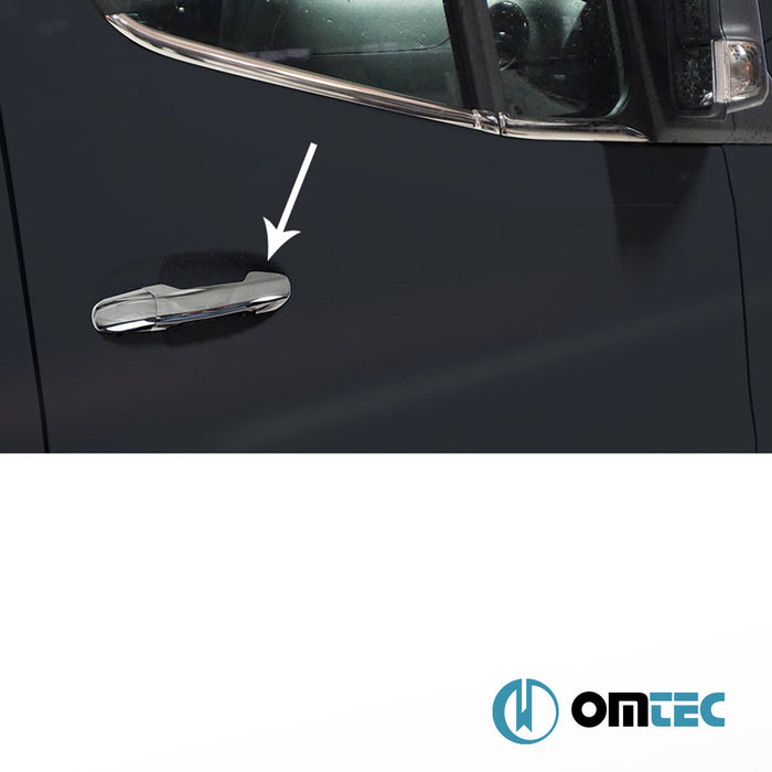 Poignée de porte - Caches chromés en inox (Brillant) 4 Portes 8 Pcs. (H1) - Mercedes-Benz Sprinter - VAN W907 - (2018 - )