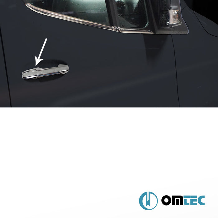 Poignée de porte - Caches chromés en inox (Brillant) 5 Portes 10 Pcs. (H1) - Mercedes-Benz Sprinter - VAN W907 - (2018 - )