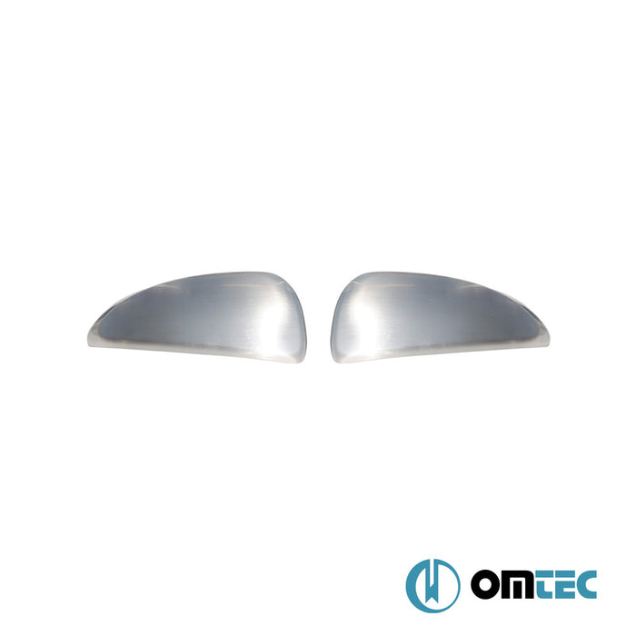 Rétroviseur - Coquilles chromées en inox - 2 pièces (Brossé) - Mercedes-Benz Smart Fortwo - HB 3D W451 - (2007 - 2014)