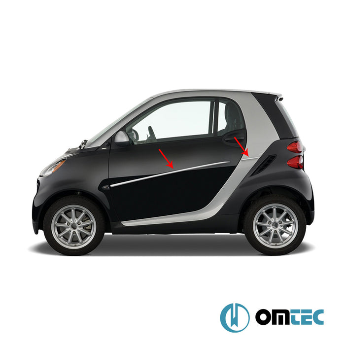 Yan Kapı Çıtası 4 Prç. P.Çelik (Parlak) - Mercedes-Benz Smart Fortwo - HB 3D W451 - (2007 - 2014)