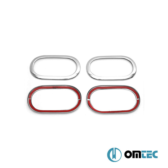 Inner Door Handle Frames 4 Pcs. S.Steel (Gloss) - Renault Megane - SD II - (2002 - 2009)