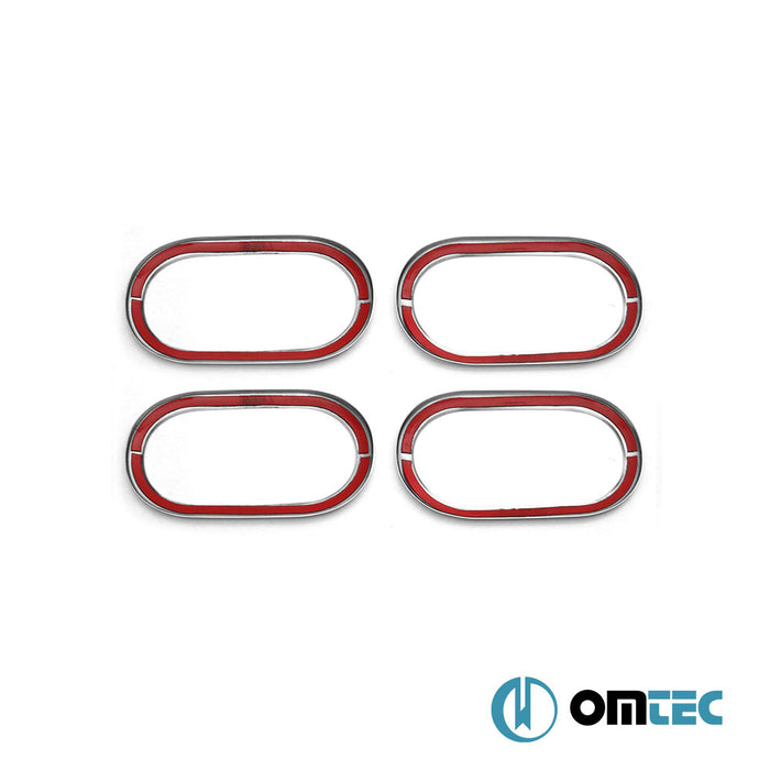 Inner Door Handle Frames 4 Pcs. S.Steel (Gloss) - Renault Megane - SD II - (2002 - 2009)