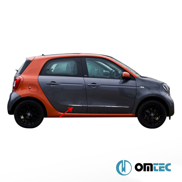 Yan Kapı Çıtası 4 Prç. P.Çelik (Parlak) - Mercedes-Benz Smart Fortwo - HB 3D W453 - (2014 - )