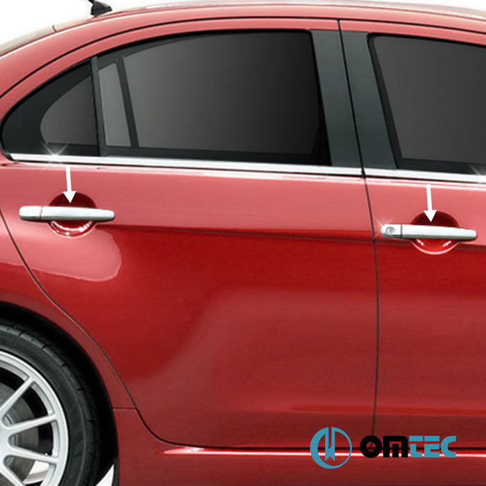 Door Handle Cover 4 Door 8 Pcs. (H2) S.Steel (Gloss) - Mitsubishi Outlander - SUV CU FL - (2003 - 2006)