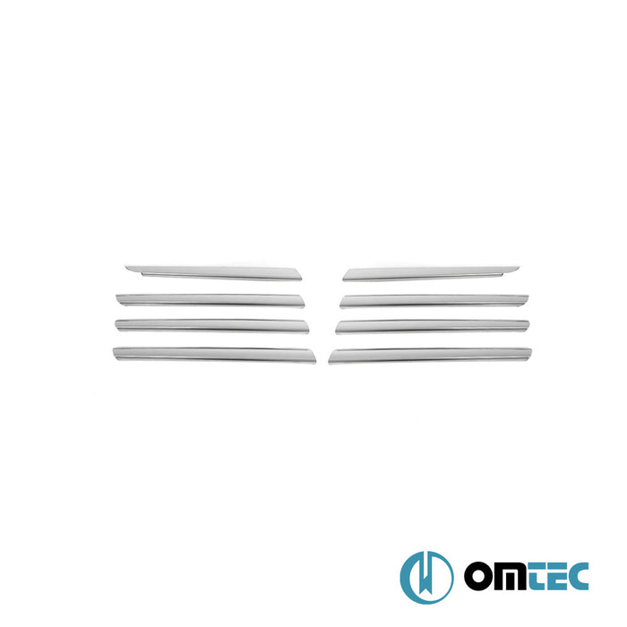 Grille de calandre - Baguettes chromées en inox (Brillant) - 8 pièces - Nissan Qashqai - SUV J10 - (2007 - 2014)