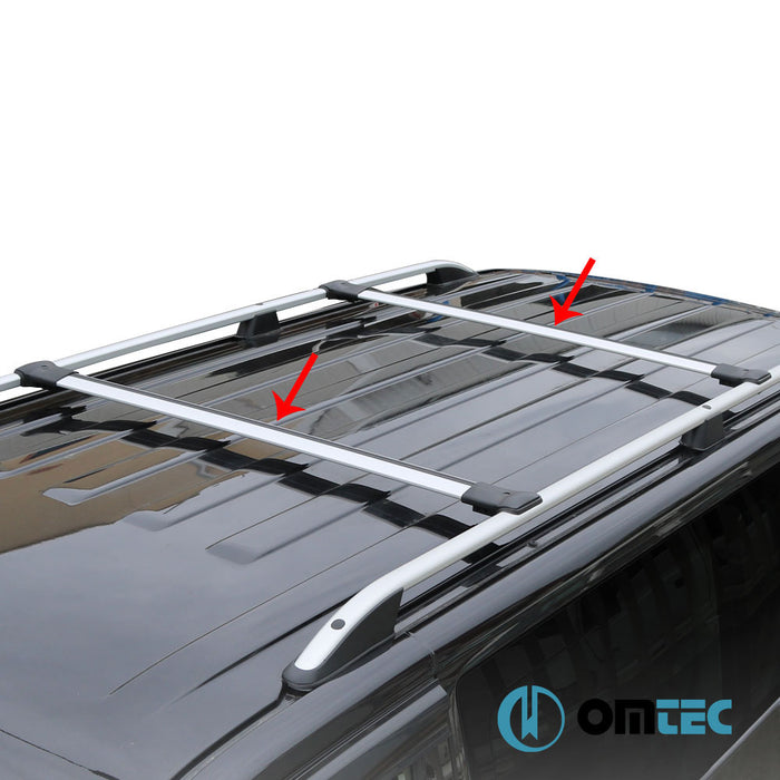 Barres De Toit Transversales (Elegance) Gris 2 Pcs. Alu. (Compatible Avec les Barres De Toit Longitudinales Elegance) (Av L - Ar C) - Ford Transit Courier - MVN I - (2014 - )