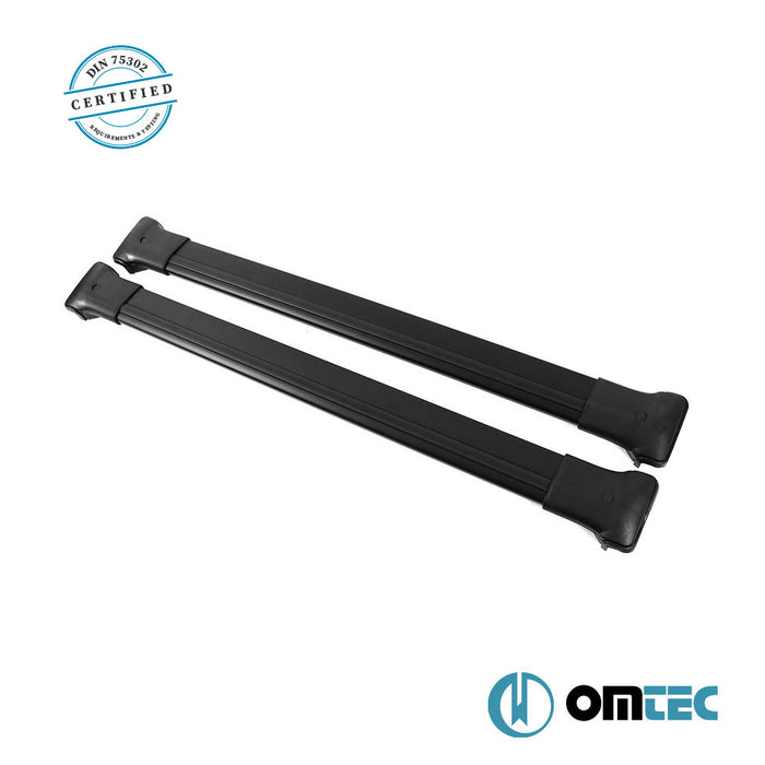 Barres De Toit Transversales (Elegance) Noir 2 Pcs. Alu. (Compatible Avec les Barres De Toit Longitudinales Elegance) (Av L - Ar C) - Ford Transit Courier - MVN I - (2014 - )