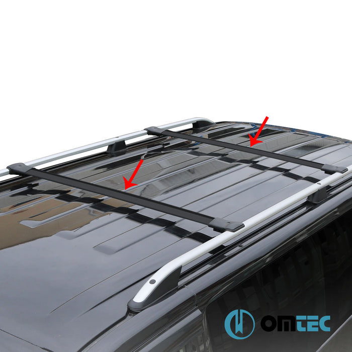 Barres De Toit Transversales (Elegance) Noir 2 Pcs. Alu. (Compatible Avec les Barres De Toit Longitudinales Elegance) (Av L - Ar C) - Ford Transit Courier - MVN I - (2014 - )