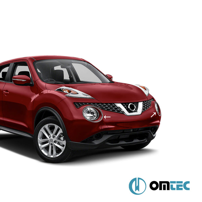 Phares avant - Contours chromés en inox (Brillant) - 2 pièces - Nissan Juke - SUV F15 PRE-FL - (2011 - 2014)