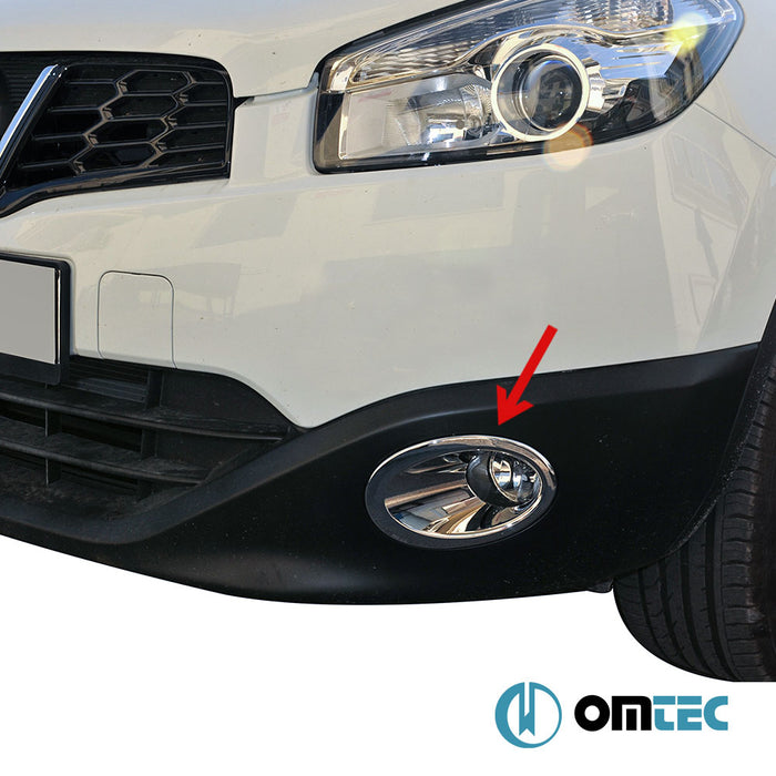 Feu anti brouillard - Contours chromé en ABS - 2 pièces - Nissan Qashqai - SUV J10 FL - (2010 - 2014)