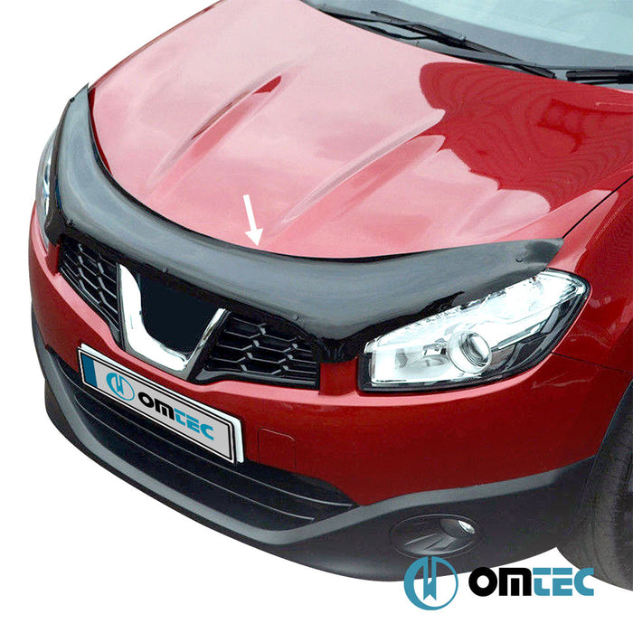 Bonnet Deflector (Black) ABS - Nissan Qashqai - SUV J10 FL - (2010 - 2014)