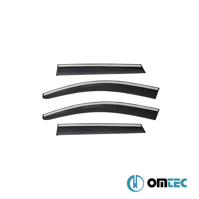 Wind Deflectors (with Chrome) Front-Rear - Nissan Qashqai - SUV J11 - (2014 - 2021)