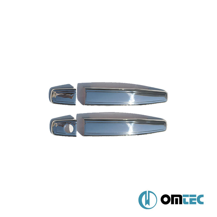 Door Handle Cover 2 Door 4 Pcs. (H1) S.Steel (Gloss) - Opel Astra - HB 3D A04 - (2004 - 2009)